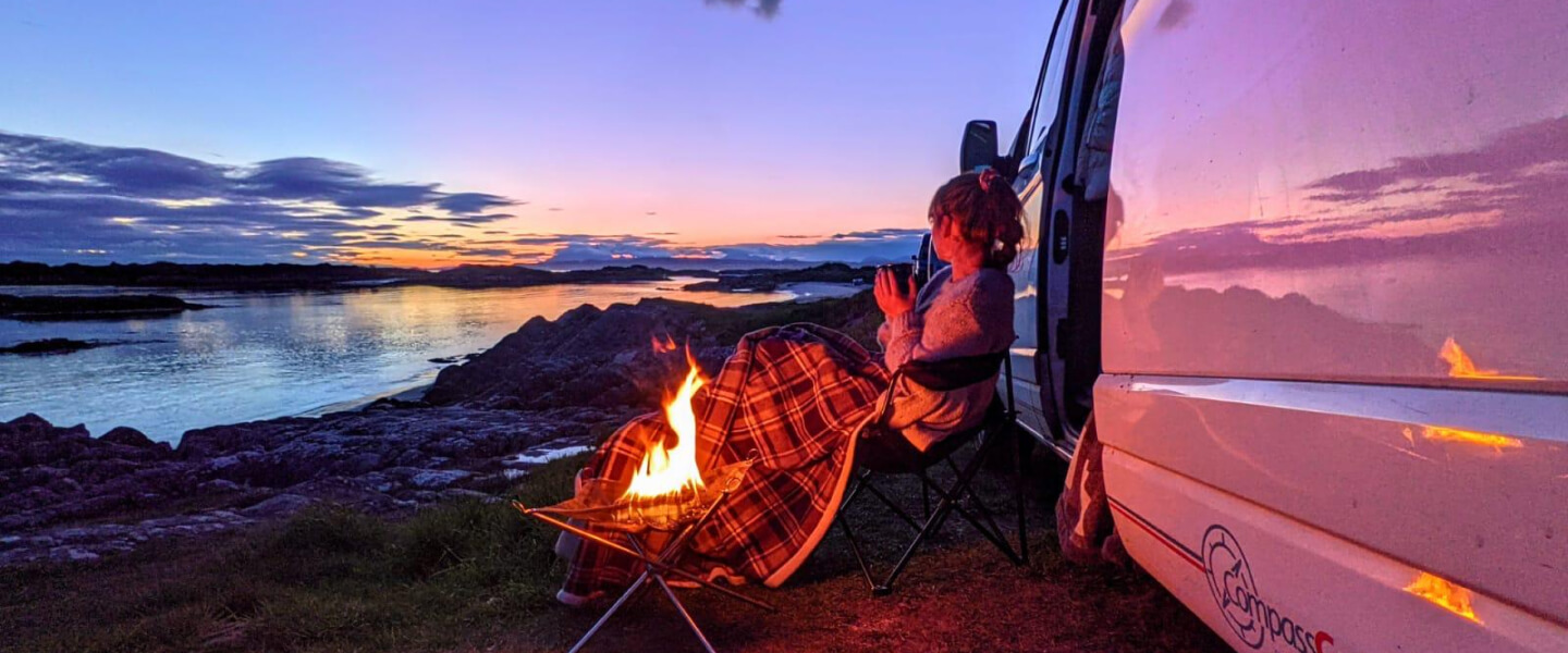 Campfire at night