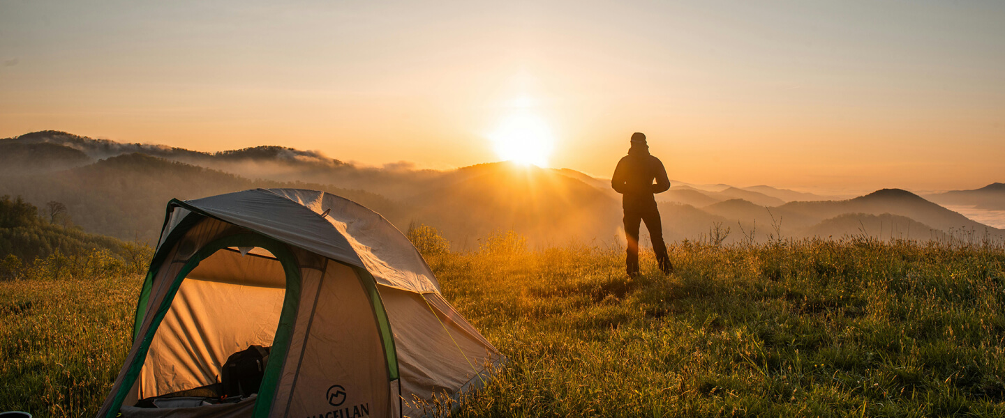 Camping in the sun